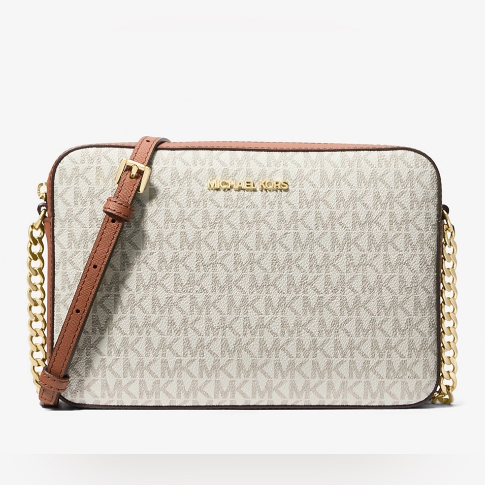NWT Authentic MICHAEL Michael Kors Jet Set Large Saffiano Leather Crossbody Bag
